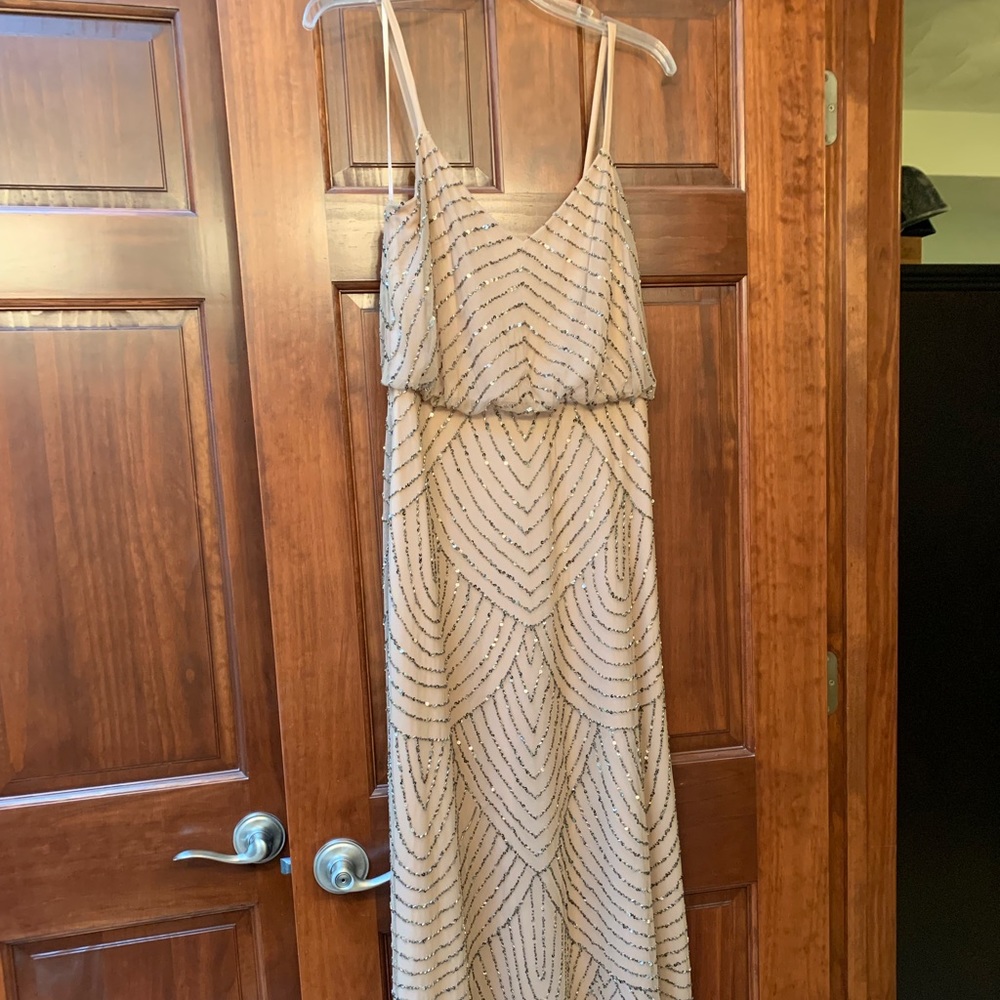 Art deco blouson beaded gown by Adrianna Papell
